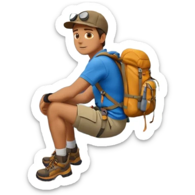 A man sitting on a mountain sticker