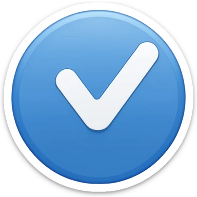 Blue circle with a tick in the middle sticker