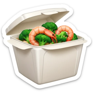 Shrimp and broccoli Chinese takeout sticker