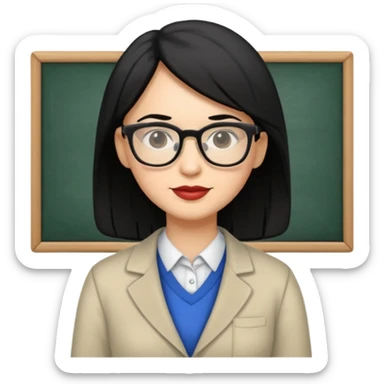 TEACHER LIGHT SKIN BLACK HAIR FULL BODY sticker
