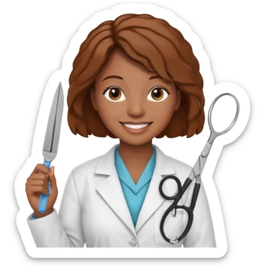 Black women beautician sticker