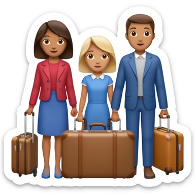 family with suitcases sticker