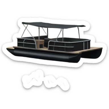  Black pontoon boat on lake sticker