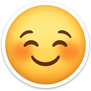 cute emoji, smiling with closed eyes, chubby cheeks sticker