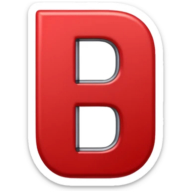 a red magnet shaped as the letter "U". the 2 end tips are color gray sticker