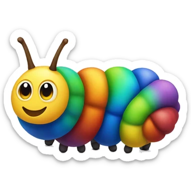 Rainbow caterpillar sticker