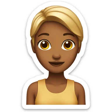 caramel skin womanwith straight  sticker