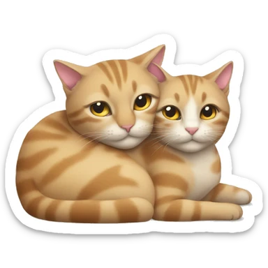 Two cats cuddling  sticker