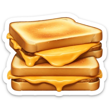 tosti ijzer met boterham met kaas sticker