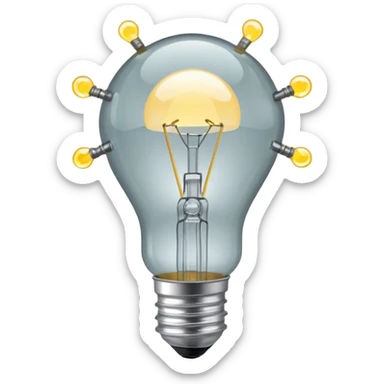light bulb with small network nodes around sticker