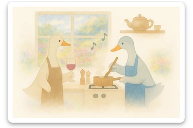 Add a window with a garden scene outside, Monet impressionist watercolor style, 4:3 aspect ratio, soft pastel colors, vibrant garden visible through the window. sticker