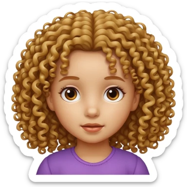 niña pequeña con el pelo rizado sticker
