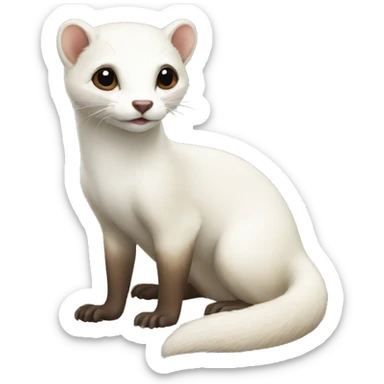 white female stoat sticker
