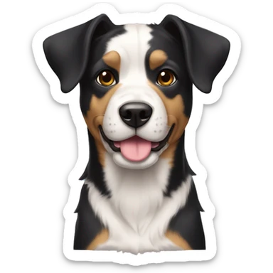 black tri color american bollie with cropped ears sticker