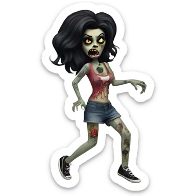 amy winehouse zombie dancing with tattoos sticker
