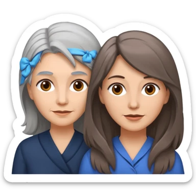 2 Frauen, die sich lieben davon 1 grauhaarig, 1 braunhaarig, lange Haare sticker