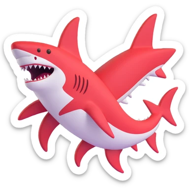 shark with red and white Air Jordans on its fins and back fin sticker