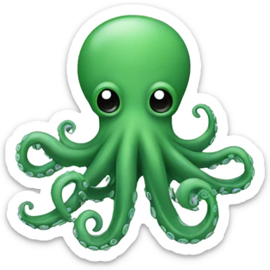 Green octopus  sticker