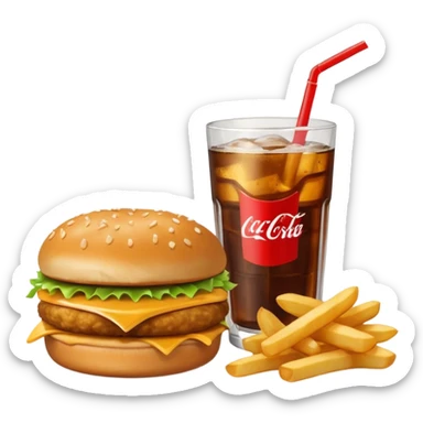 French fríes mc chicken and a coke sticker