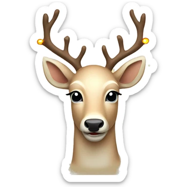 Beige asthetic Christmas deer with lights sticker