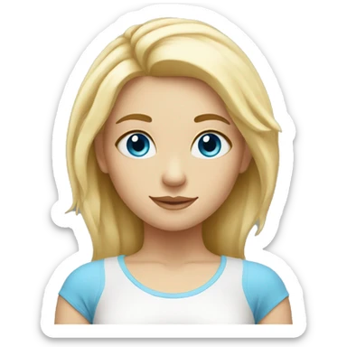 blonde yoga girl with blue eyes sticker