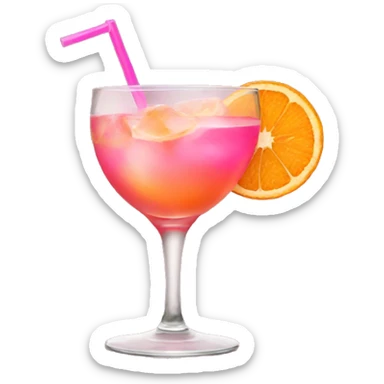 orange pink cocktail  sticker