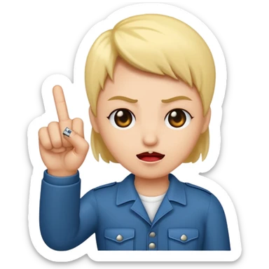 A baddie showing middle finger  sticker