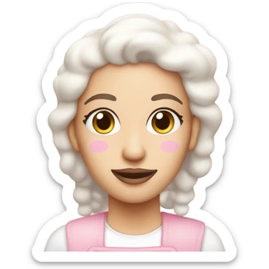 pastel pink and white bakery make up sticker