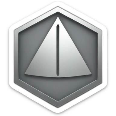 platinum hexagon insignia with a triangle in the center sticker