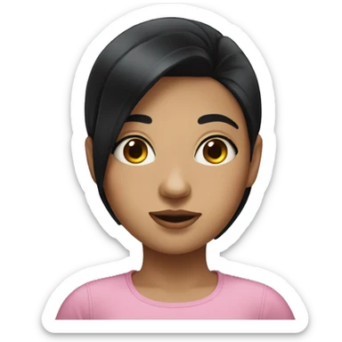 3000 pound girl with black hair  sticker