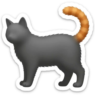 🐈Shadow of a cat, only the tail is visible orange tail in cat
 sticker
