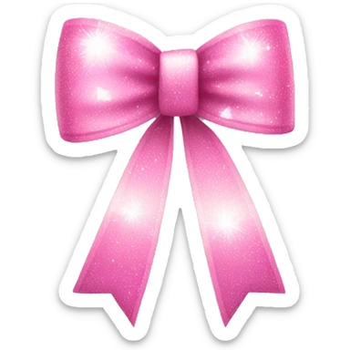 Sparkle pink bow sticker