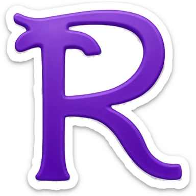 The purple letter R sticker