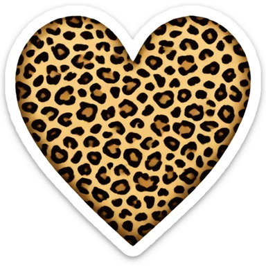leopard print heart sticker