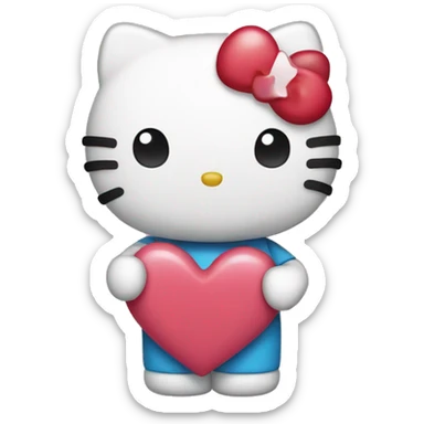 hello kitty with heart sticker