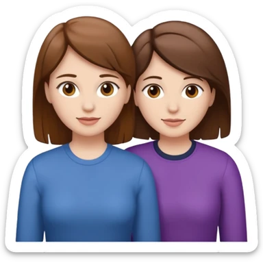 lesbian couple brown hair white skin sticker