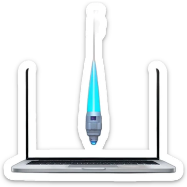 laser beam into a macbook sticker