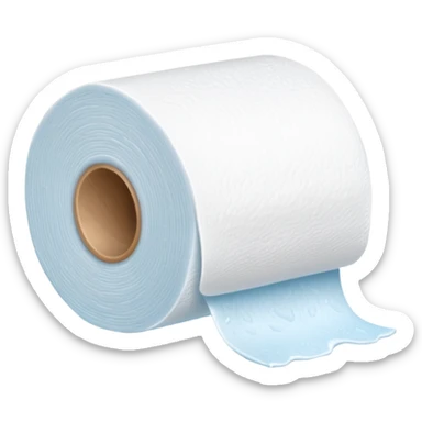 Ice covered toilet paper sticker