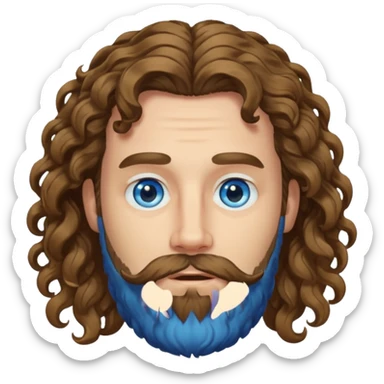 white bearded and curly long haired sticker