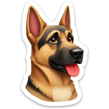 German Shepard like boxer with red gloves  sticker