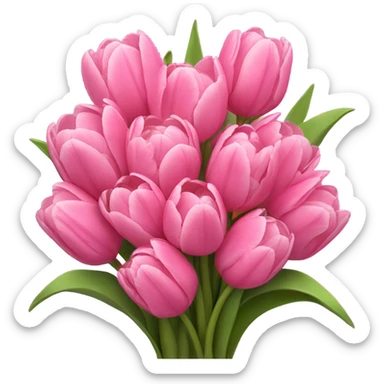 bouquet of pink tulips sticker