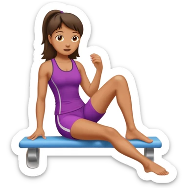 A women doing fot rehab, pressing her big toe against a wall  sticker