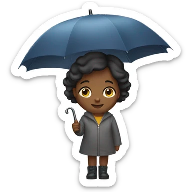Girl with umbrella with hands sticker