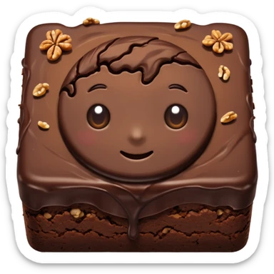 A chocolaty walnut brownie sticker
