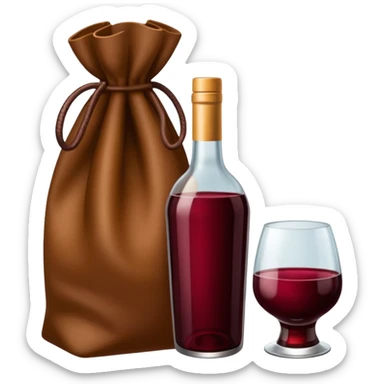 Emojis de vinho vermelho, bolsa, sticker