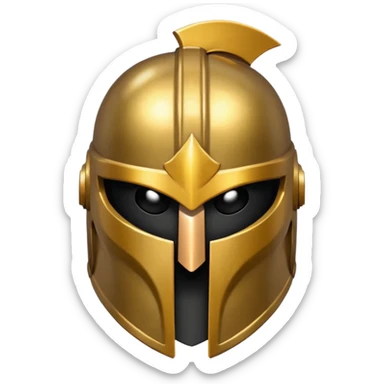 Gold spartan helmet the face is blacked out white eyes  sticker