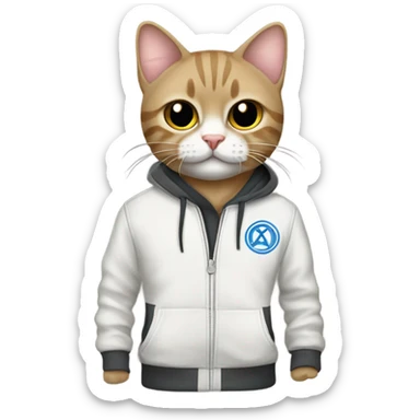Un gato con vestimenta urbana  sticker