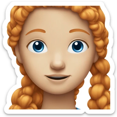 ginger girl with blue eyes  sticker