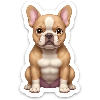 lilac tan frenchie sticker
