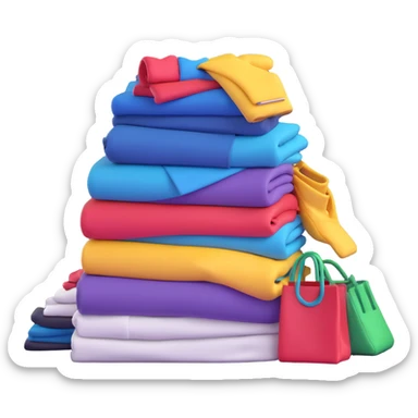 pile of fashionable clothes sticker